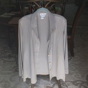 Womens Diane Gilman button down Silk blouse